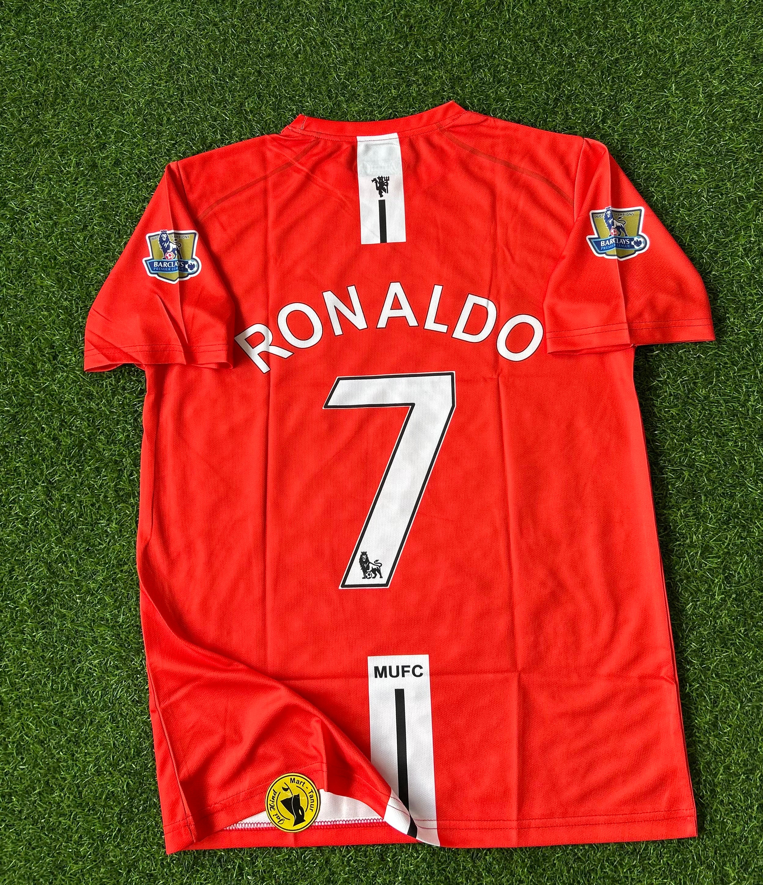 MAN UNITED 2007-08 HOME KIT, HALFSLEEVE EMBROIDERY