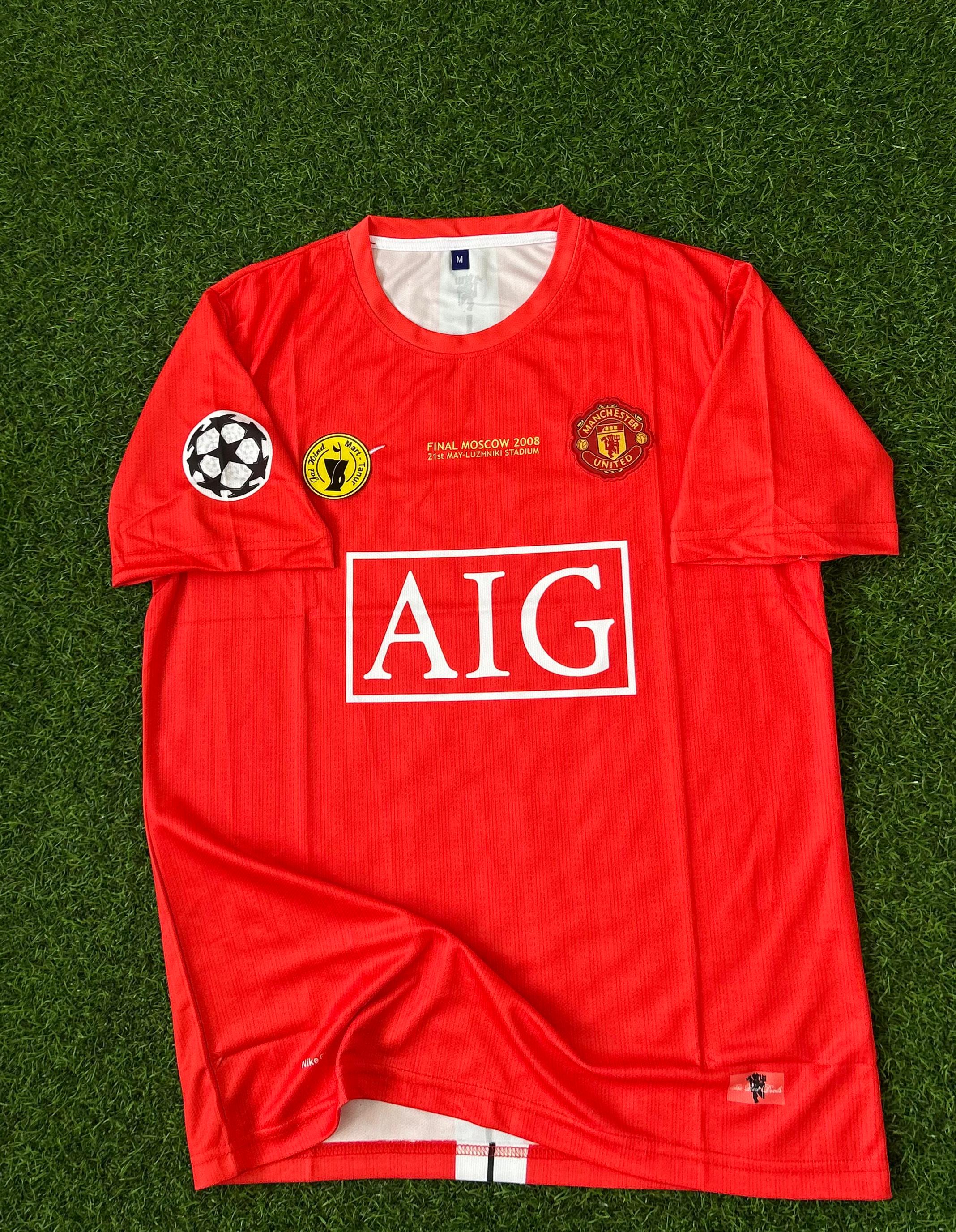 MAN UNITED 2007-08 SEASON HOME KIT.CHAMPIANS LEAGE.HALFSLEEVE EMBROIDERY