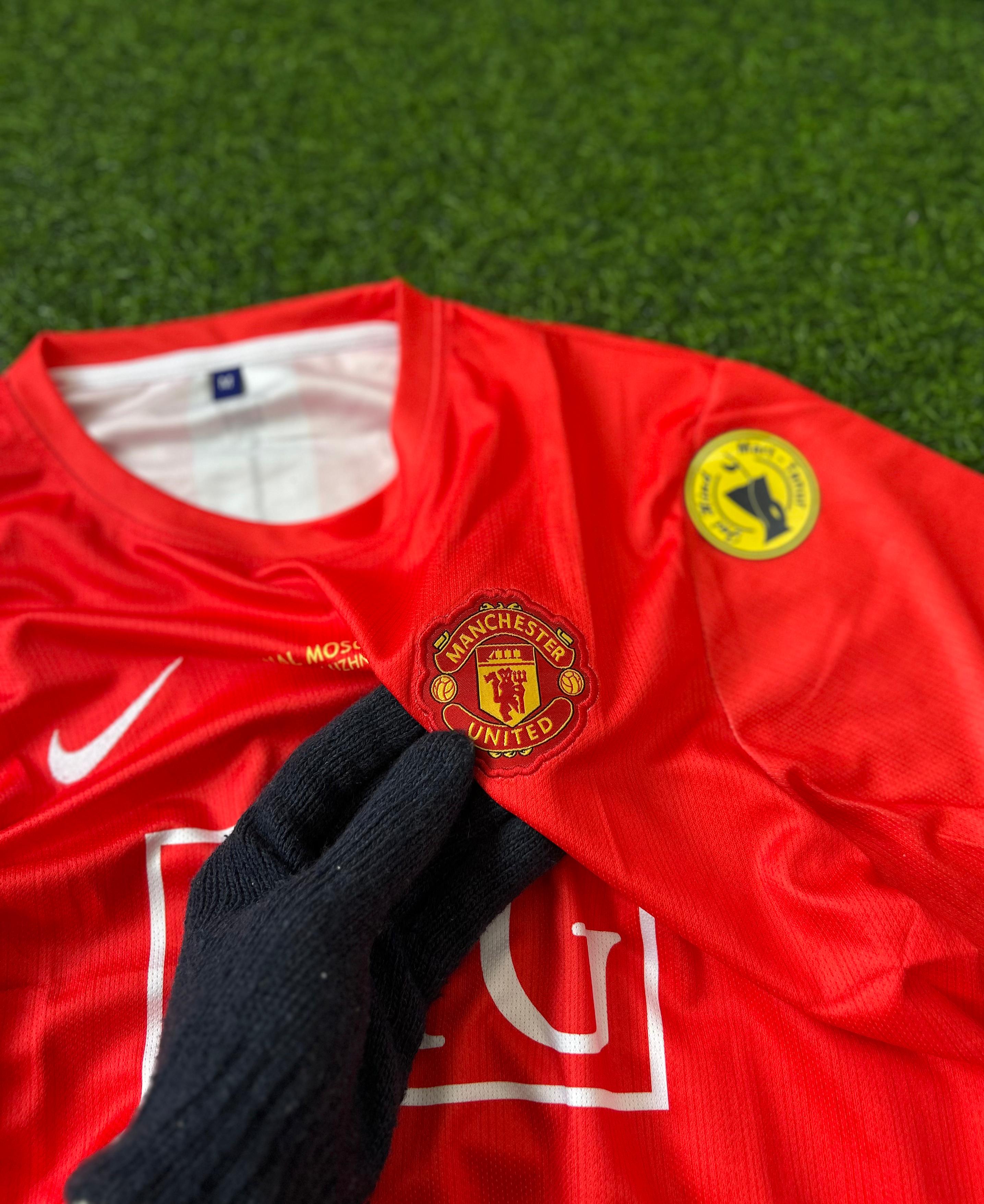 MAN UNITED 2007-08 SEASON HOME KIT.CHAMPIANS LEAGE.HALFSLEEVE EMBROIDERY