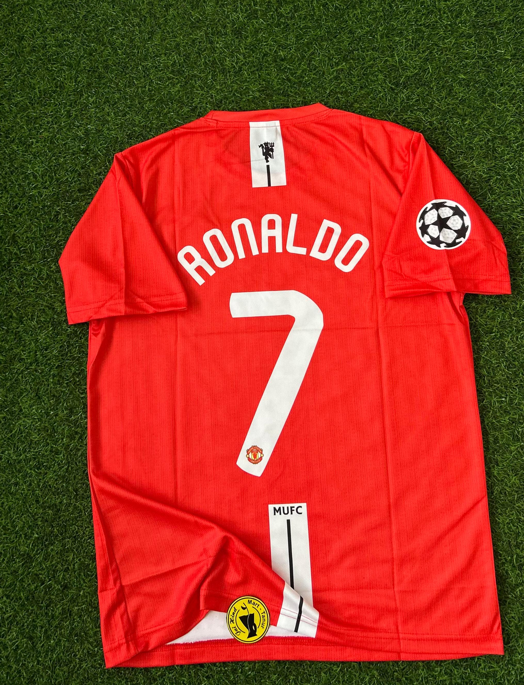 MAN UNITED 2007-08 SEASON HOME KIT.CHAMPIANS LEAGE.HALFSLEEVE EMBROIDERY