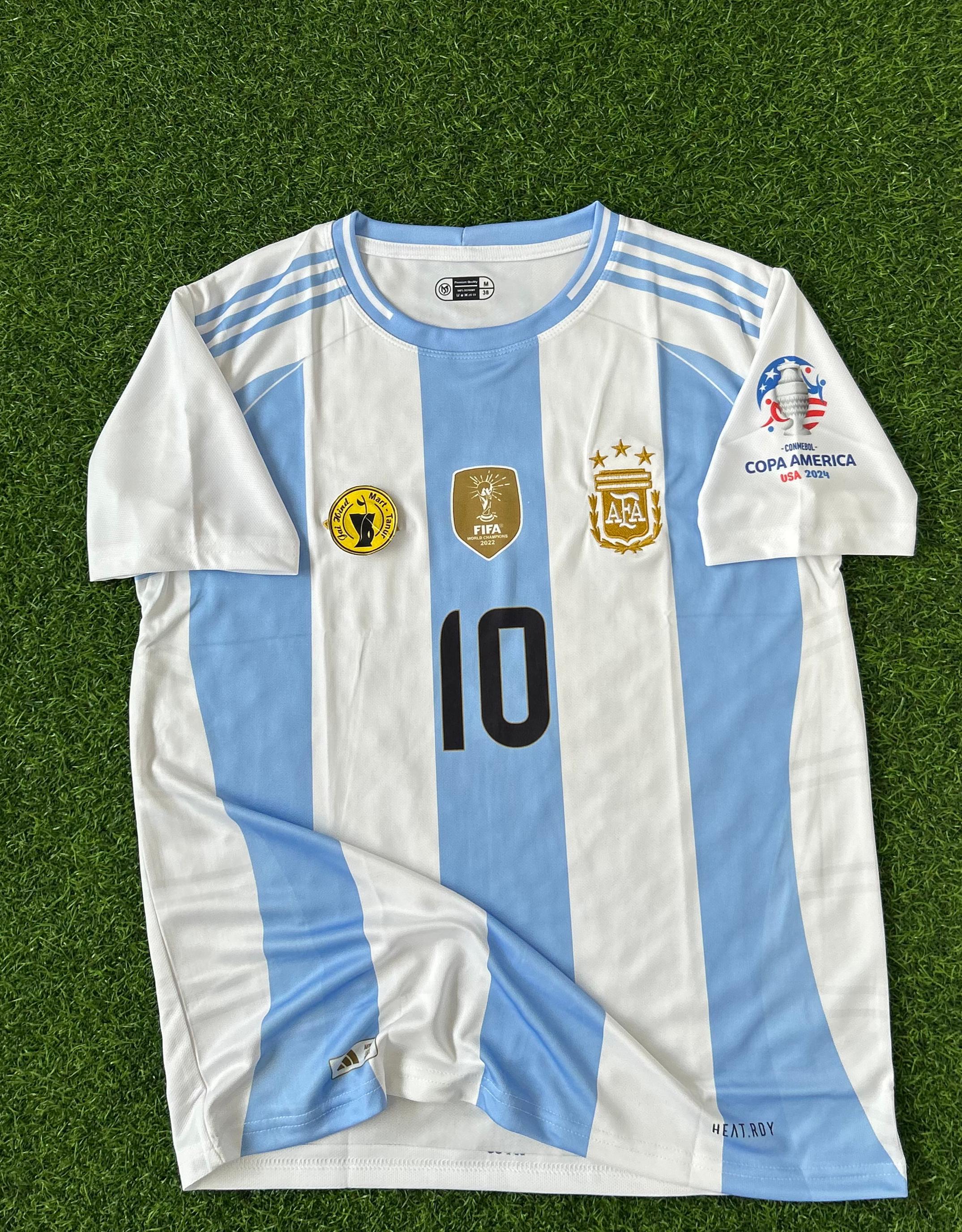 ARGENTINA 2024 COPA AMERICA HOME KIT. HALFSLEEVE EMBROIDERY