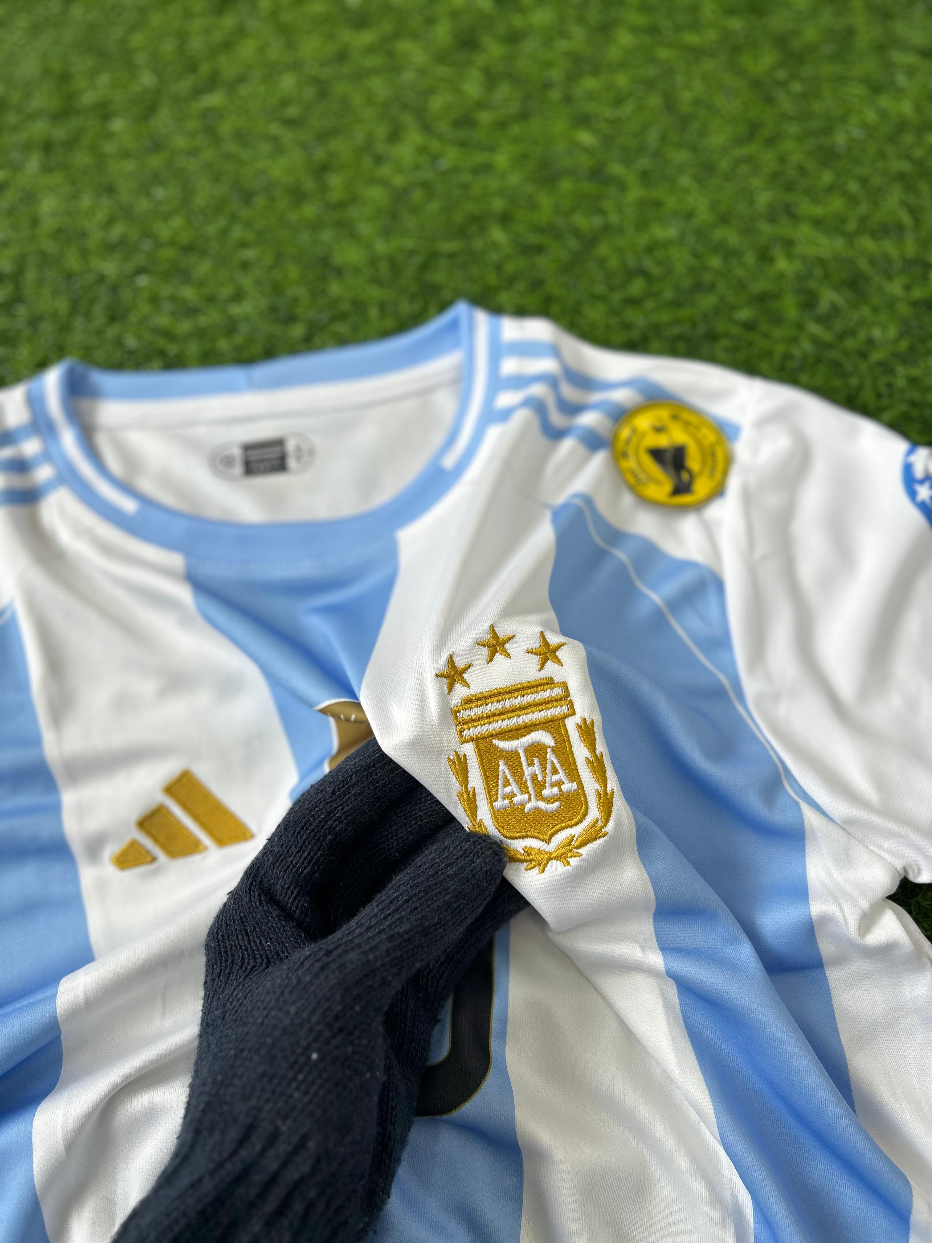 ARGENTINA 2024 COPA AMERICA HOME KIT. HALFSLEEVE EMBROIDERY