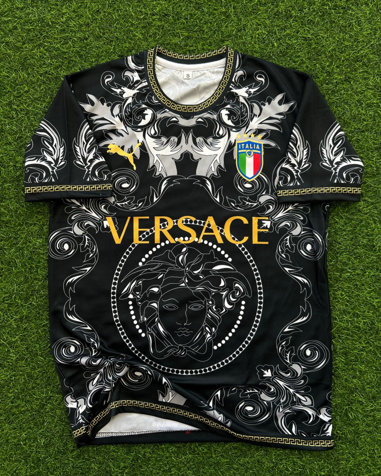 ITALY BLACK SPECIAL KIT, VERSACE. HALFSLEEVE SUBLIMATION